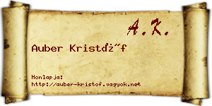 Auber Kristóf névjegykártya